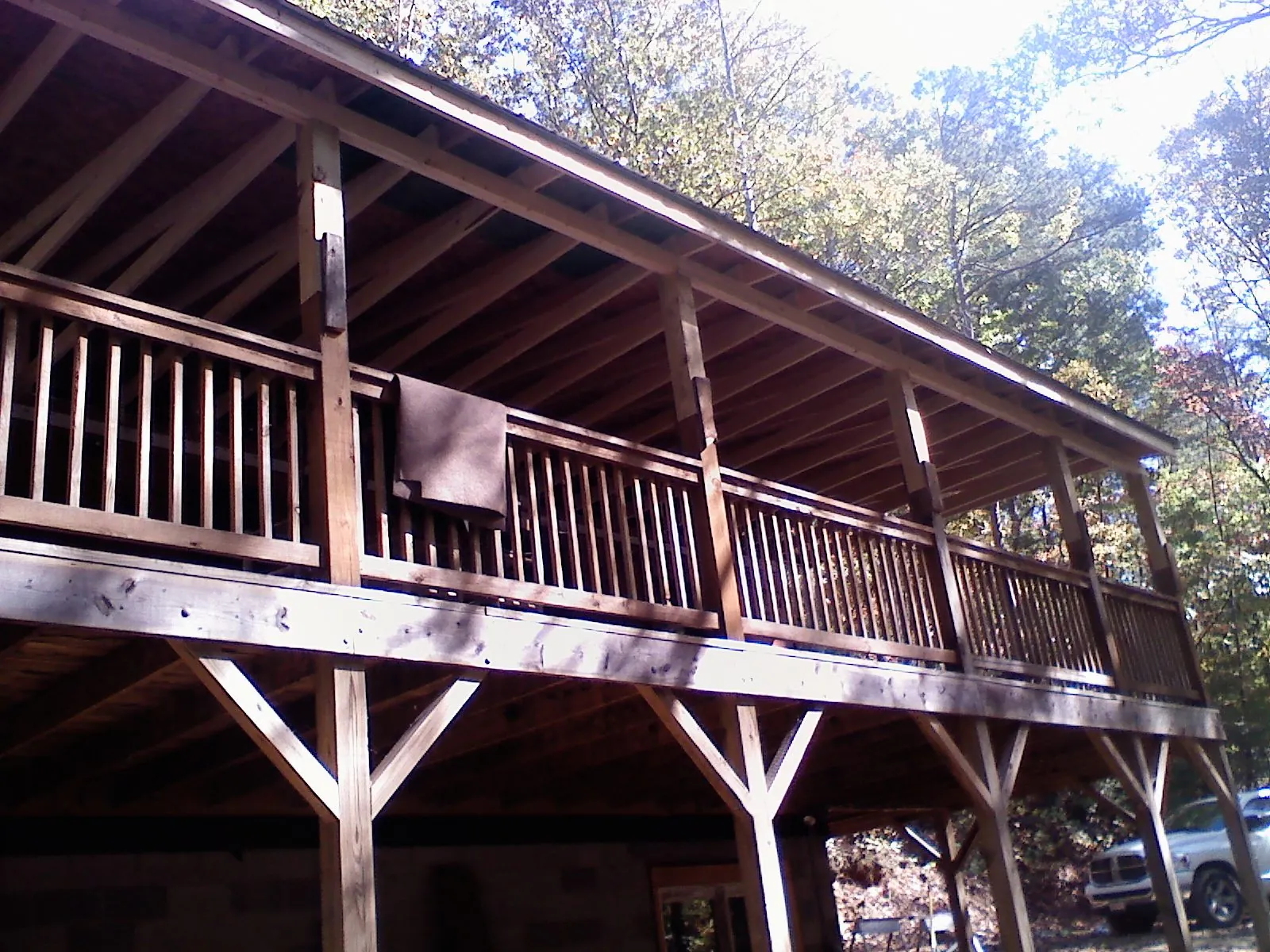 Timber framing under a new elevated porch and deck — Roof Leak Repair in Saint Georges by Roofing Brothers